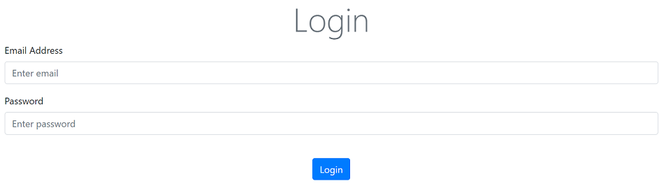 Login page