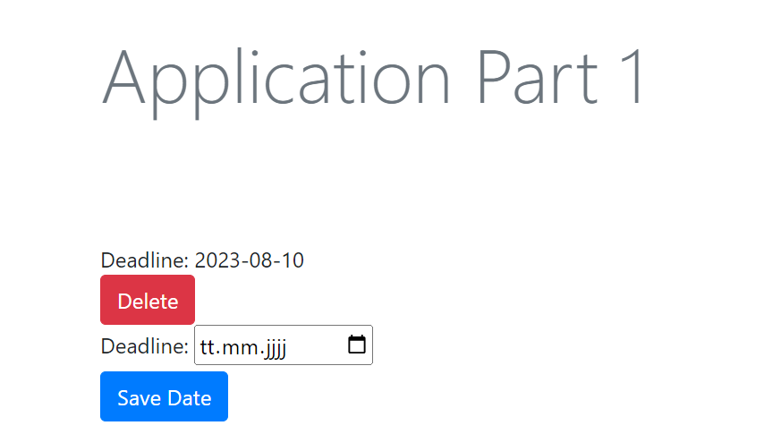 Date saved to Application Part 1